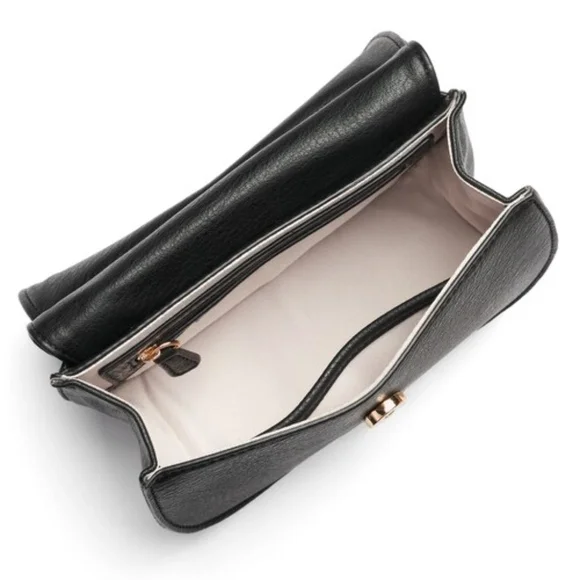 LC LAUREN CONRAD Delice Bag Fuzzy Faux Fur Flap Crossbody Bohemian Shadow Blue - Picture 4 of 5